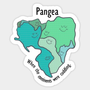 Pangea Continents Cuddling Green Sticker